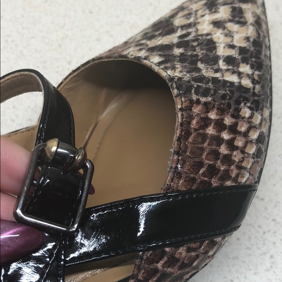 🆕 Ellen Tracy snakeskin patent leather sling back - Picture 6 of 8